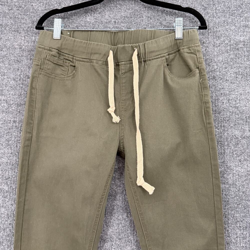 American Bazi Womens Pull On Skinny Pants Size XL Olive Green Distressed Militar - Picture 2 of 12